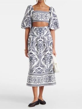knee length dresses for ladies Farm Rio Twisted Cup Midi Dress